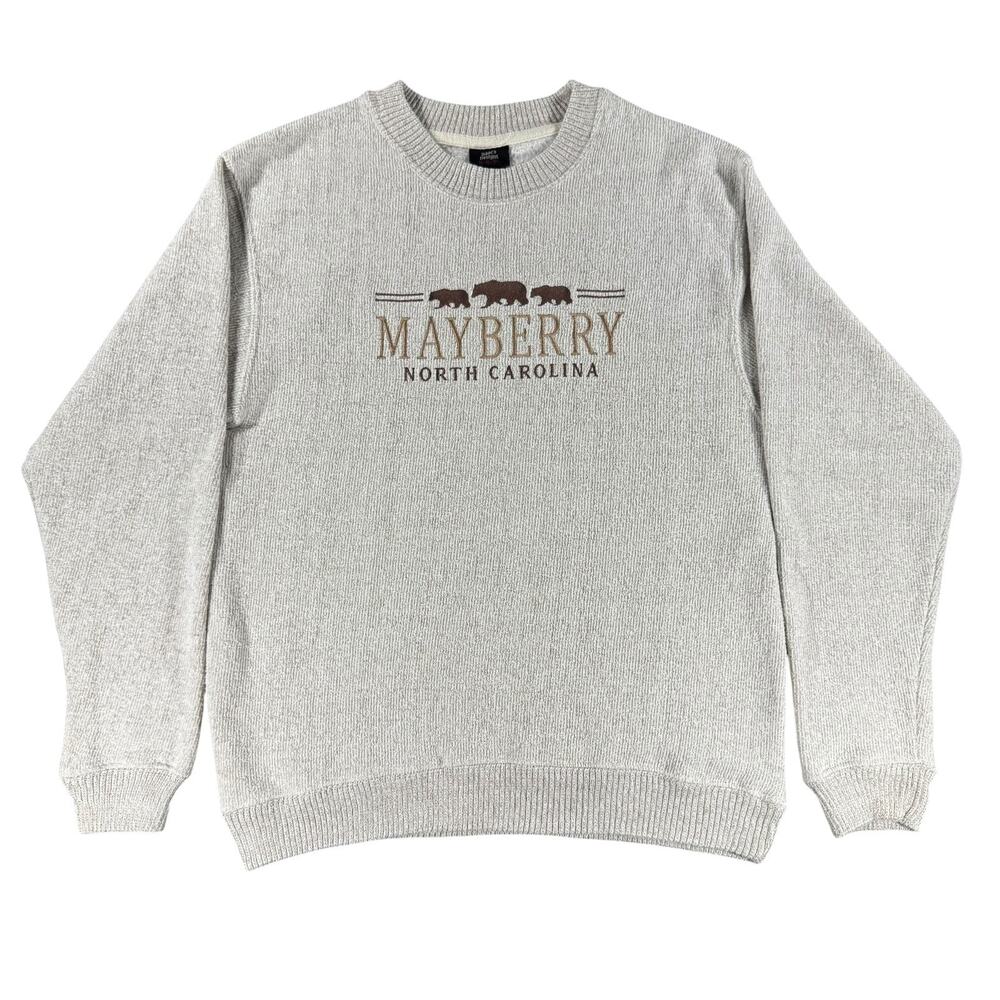 Vintage Mayberry NC Embroidered Sweatshirt Mens Sz M Bear Spellout Outdoors USA